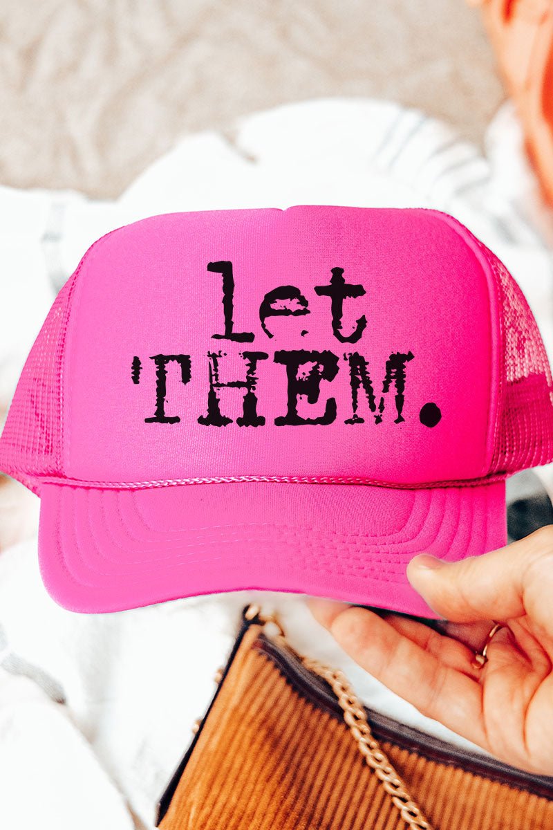 Let Them Otto Neon Pink Foam Front Trucker Hat - Wholesale Accessory Market