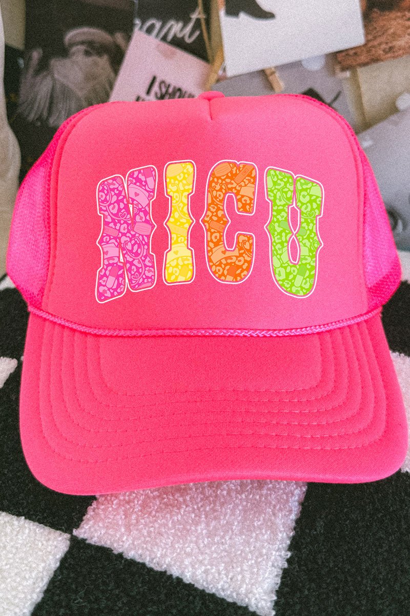 NICU Neon Care Crew Otto Neon Pink Foam Front Trucker Hat - Wholesale Accessory Market