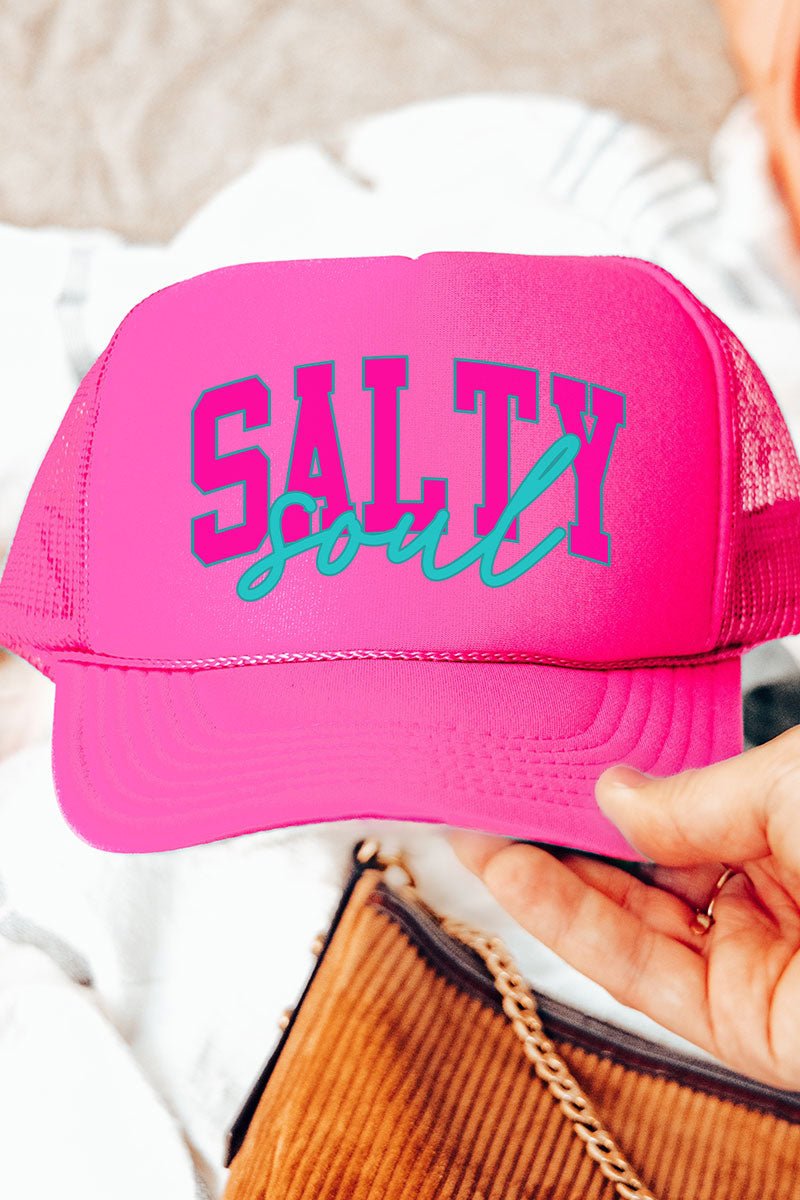 Salty Soul Color Block Otto Neon Pink Foam Front Trucker Hat - Wholesale Accessory Market