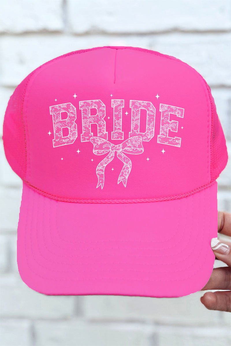 White Lace Bride Otto Neon Pink Foam Front Trucker Hat - Wholesale Accessory Market