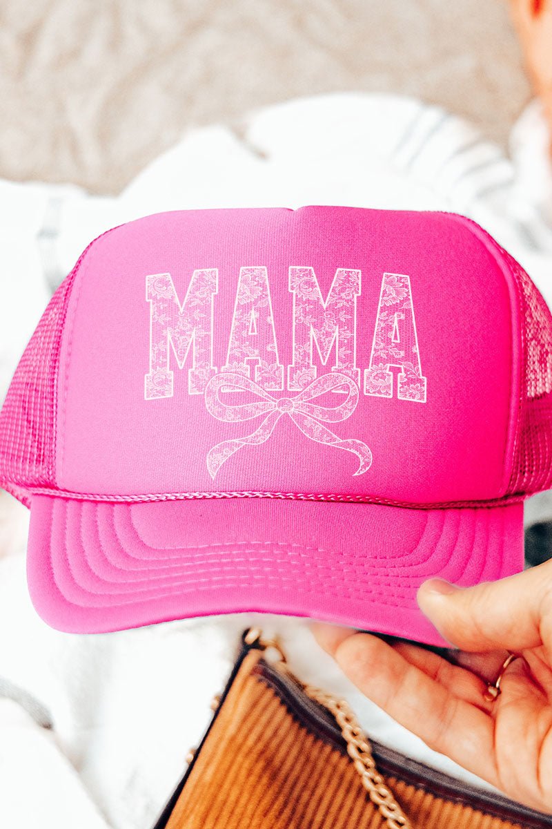White Lace Mama Otto Neon Pink Foam Front Trucker Hat - Wholesale Accessory Market