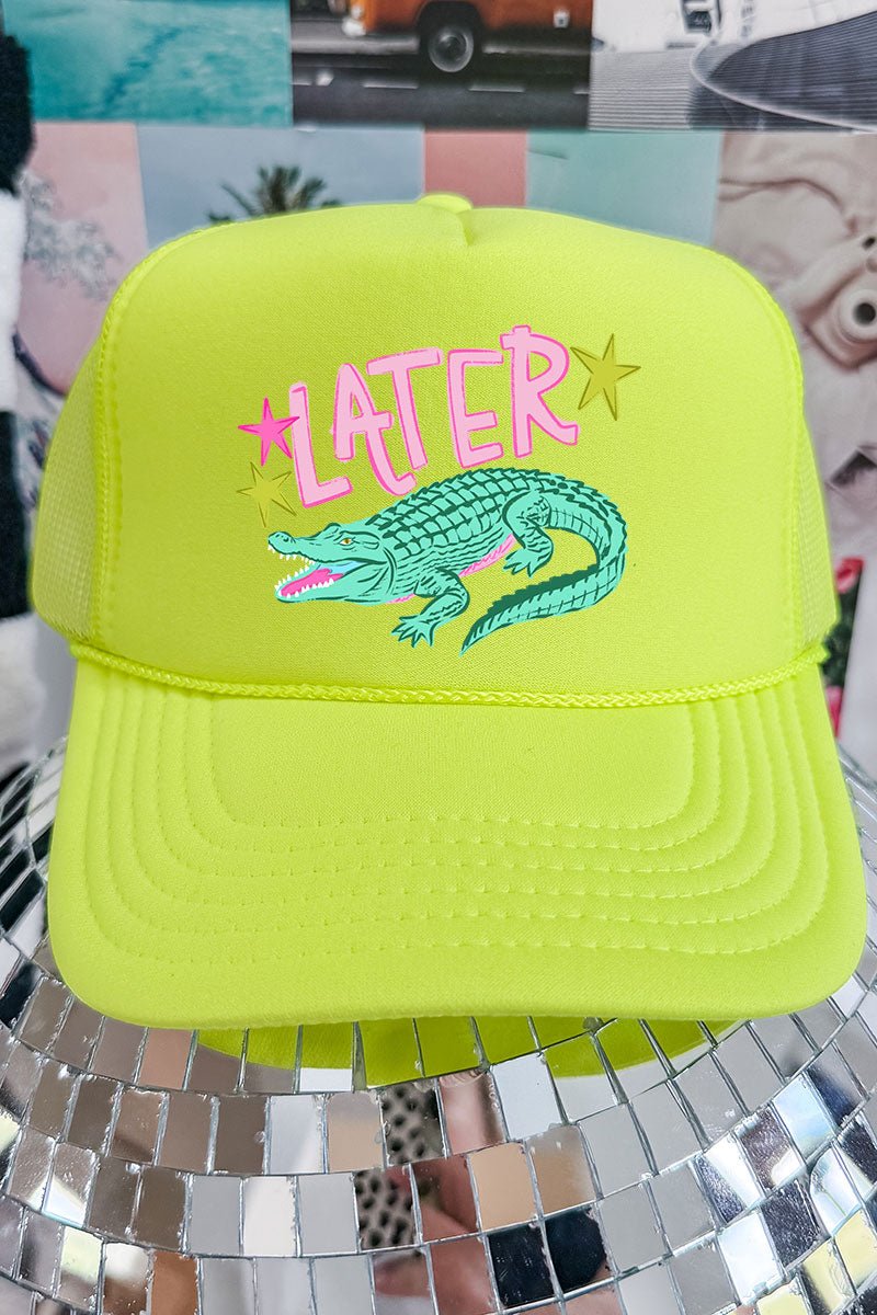 Pink Later Gator Otto Neon Yellow Foam Front Trucker Hat - Wholesale Accessory Market