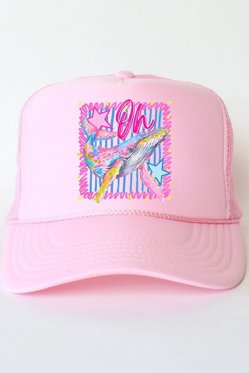 Striped Oh Whale Otto Foam Front Trucker Hat - Wholesale Accessory Market