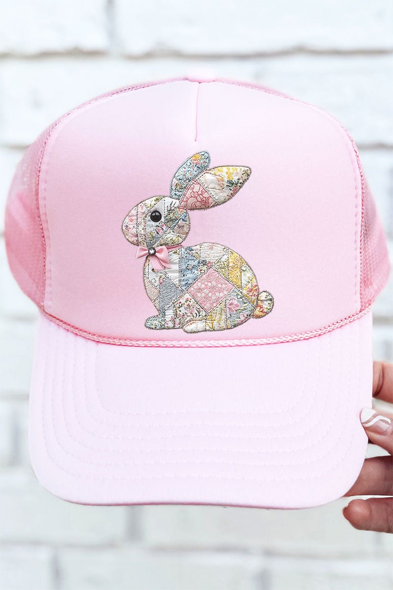Faux Quilted Bunny Otto Soft Pink Foam Front Trucker Hat - Wholesale Accessory Market