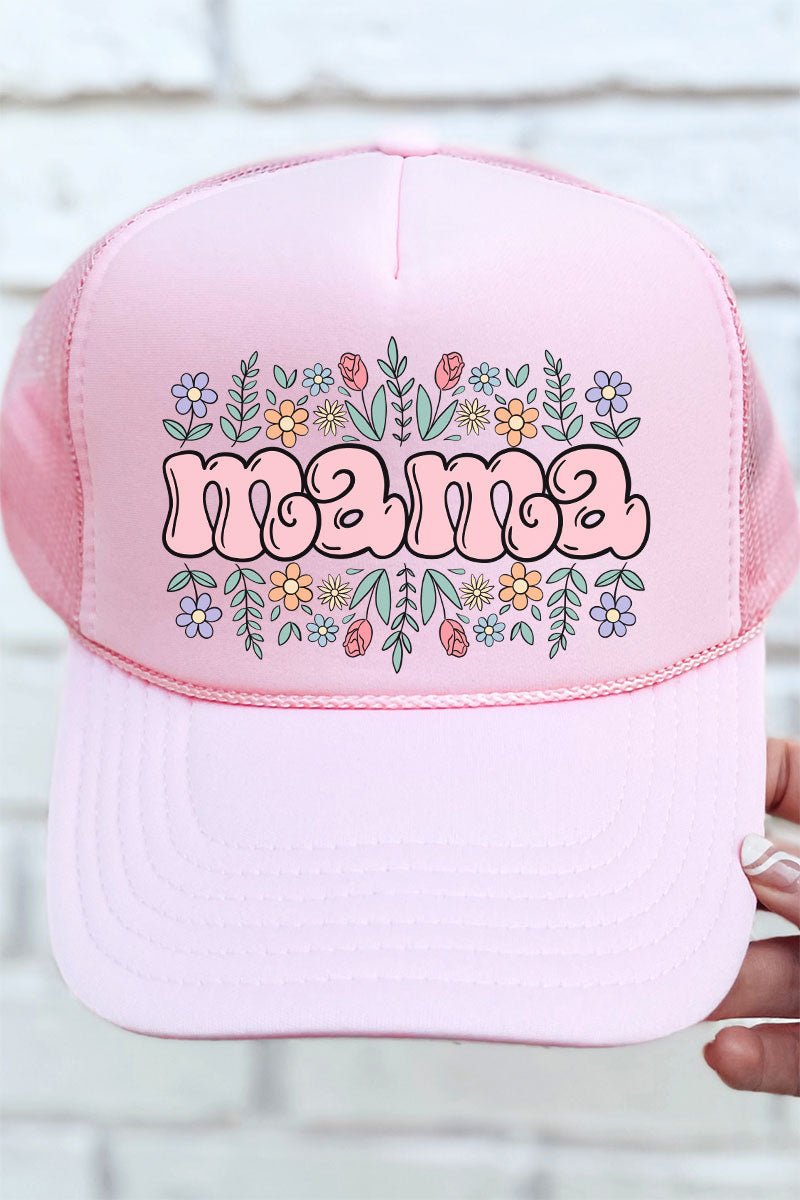 Floral Bubble Mama Otto Soft Pink Foam Front Trucker Hat - Wholesale Accessory Market