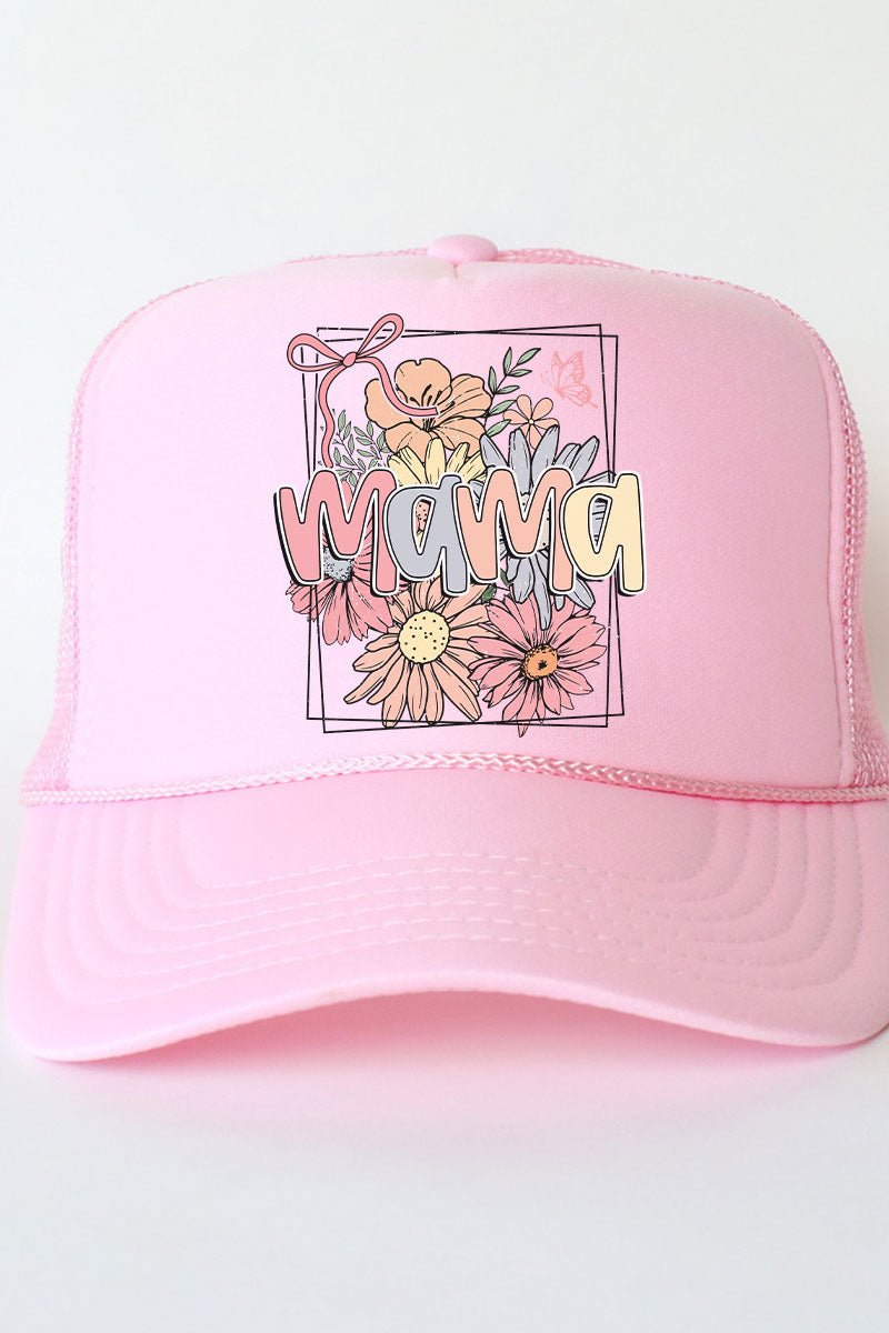 Framed Floral Mama Otto Soft Pink Foam Front Trucker Hat - Wholesale Accessory Market