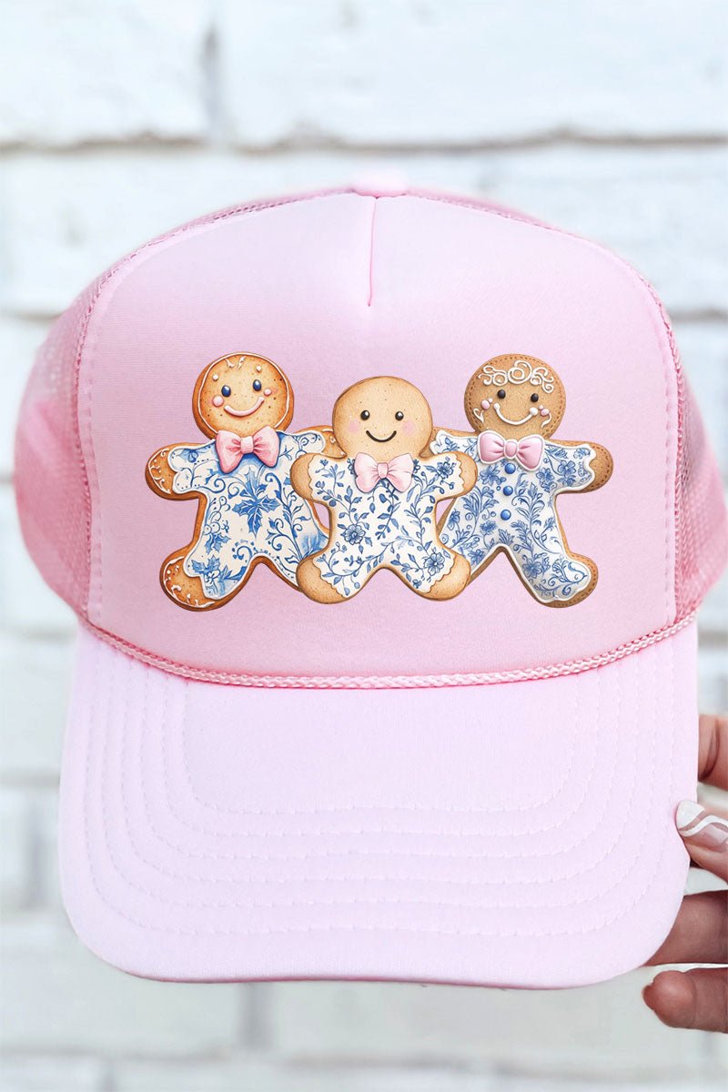 Gingerbread Chinoiserie Christmas Otto Soft Pink Foam Front Trucker Hat - Wholesale Accessory Market