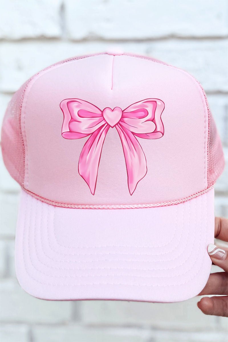 Heartstrings Coquette Bow Otto Soft Pink Foam Front Trucker Hat - Wholesale Accessory Market