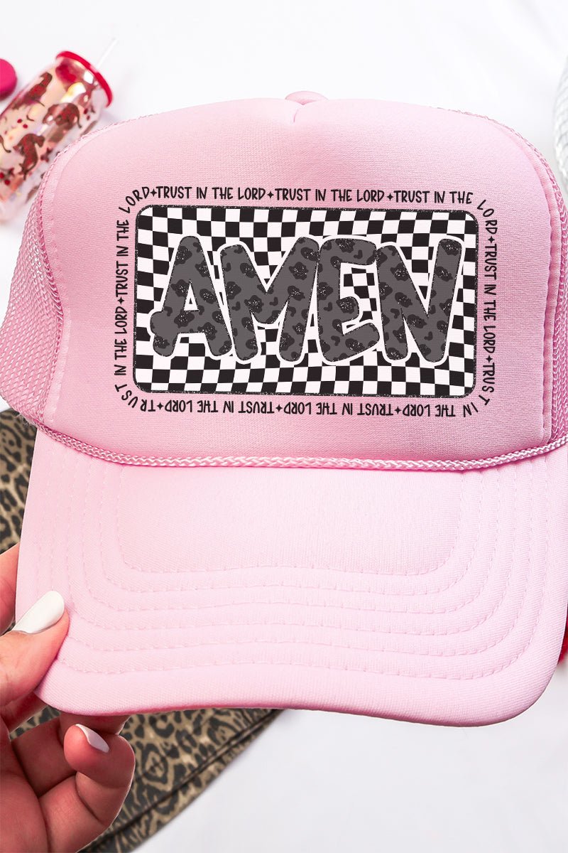 Leopard Luxe Amen Otto Soft Pink Foam Front Trucker Hat - Wholesale Accessory Market
