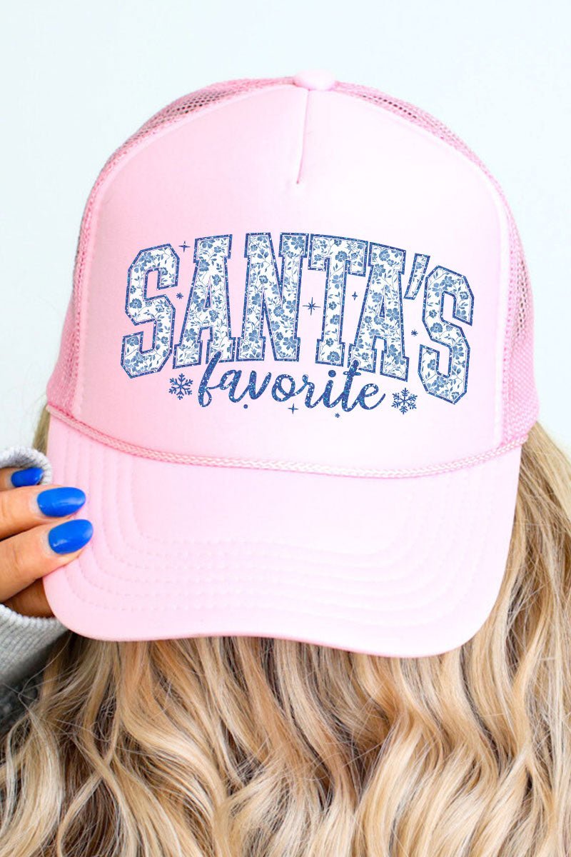 Santa's Favorite Chinoiserie Otto Soft Pink Foam Front Trucker Hat - Wholesale Accessory Market