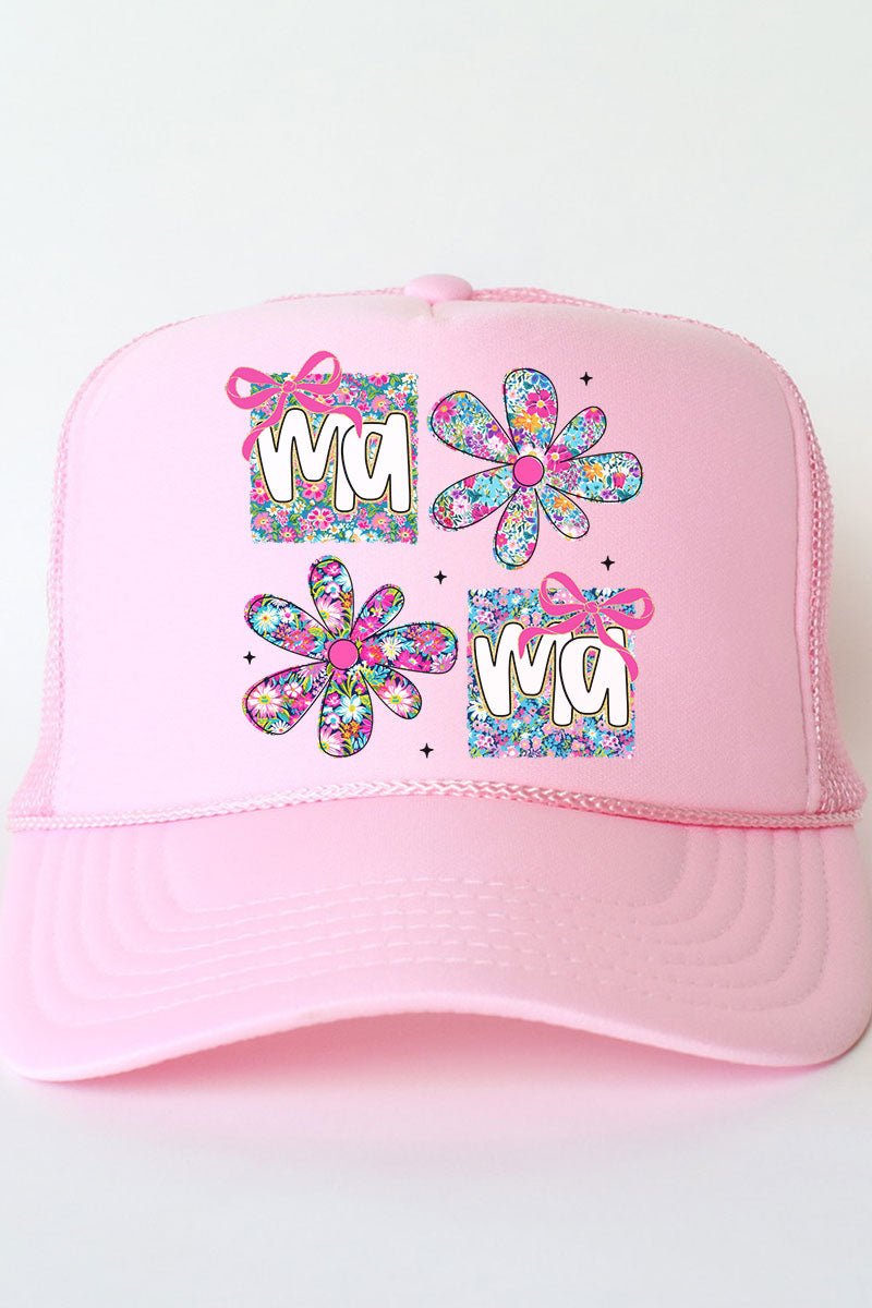 Vibrant Floral Mama Otto Soft Pink Foam Front Trucker Hat - Wholesale Accessory Market
