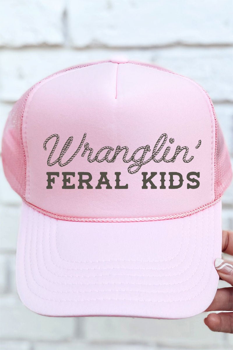 Wranglin' Feral Kids Otto Soft Pink Foam Front Trucker Hat - Wholesale Accessory Market