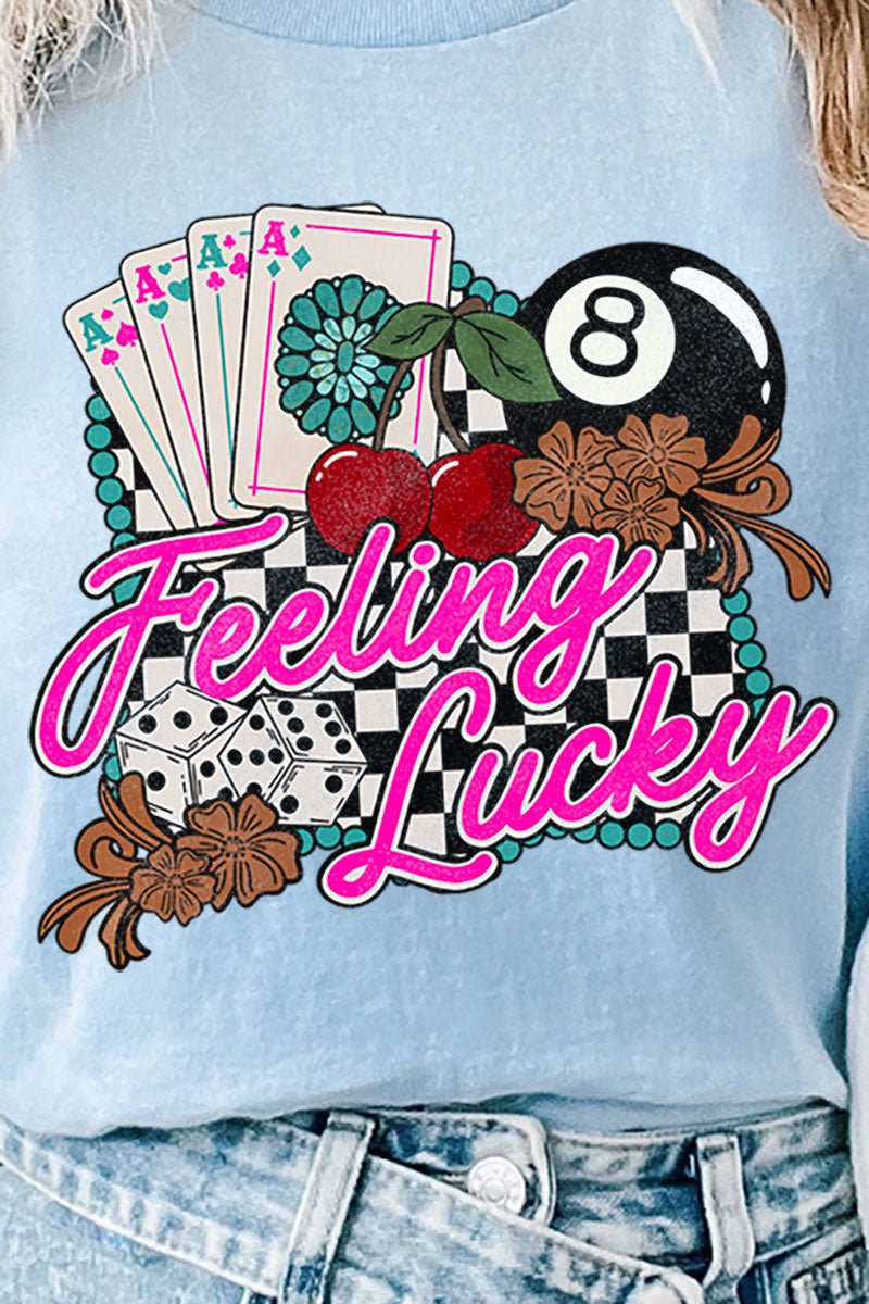 Feeling Lucky Short Sleeve Relaxed Fit T-Shirt - Wholesale Accessory Market