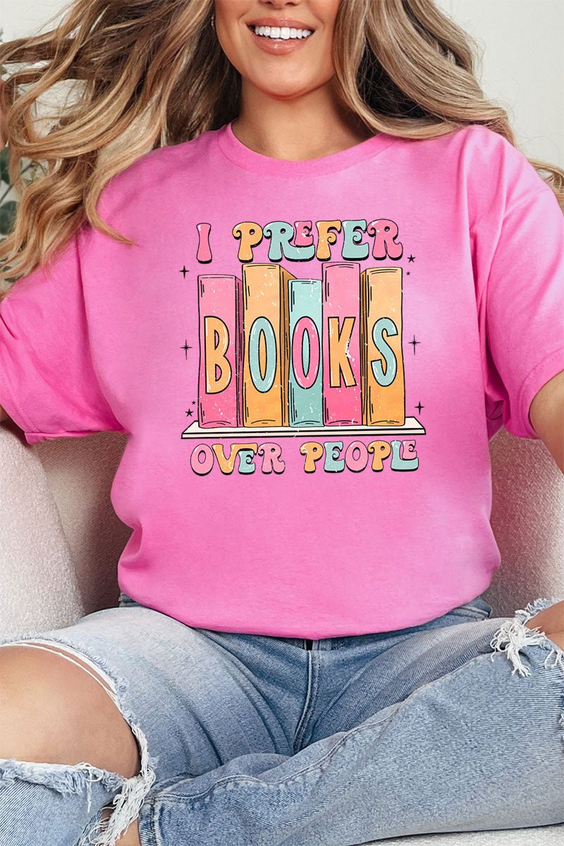 I Prefer Books Short Sleeve Relaxed Fit T-Shirt - Wholesale Accessory Market