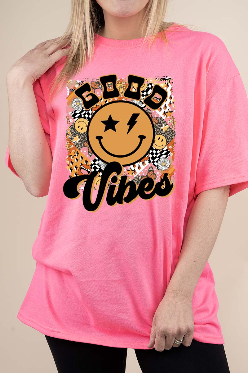 Psychedelic Good Vibes Short Sleeve Relaxed Fit T-Shirt - Wholesale Accessory Market