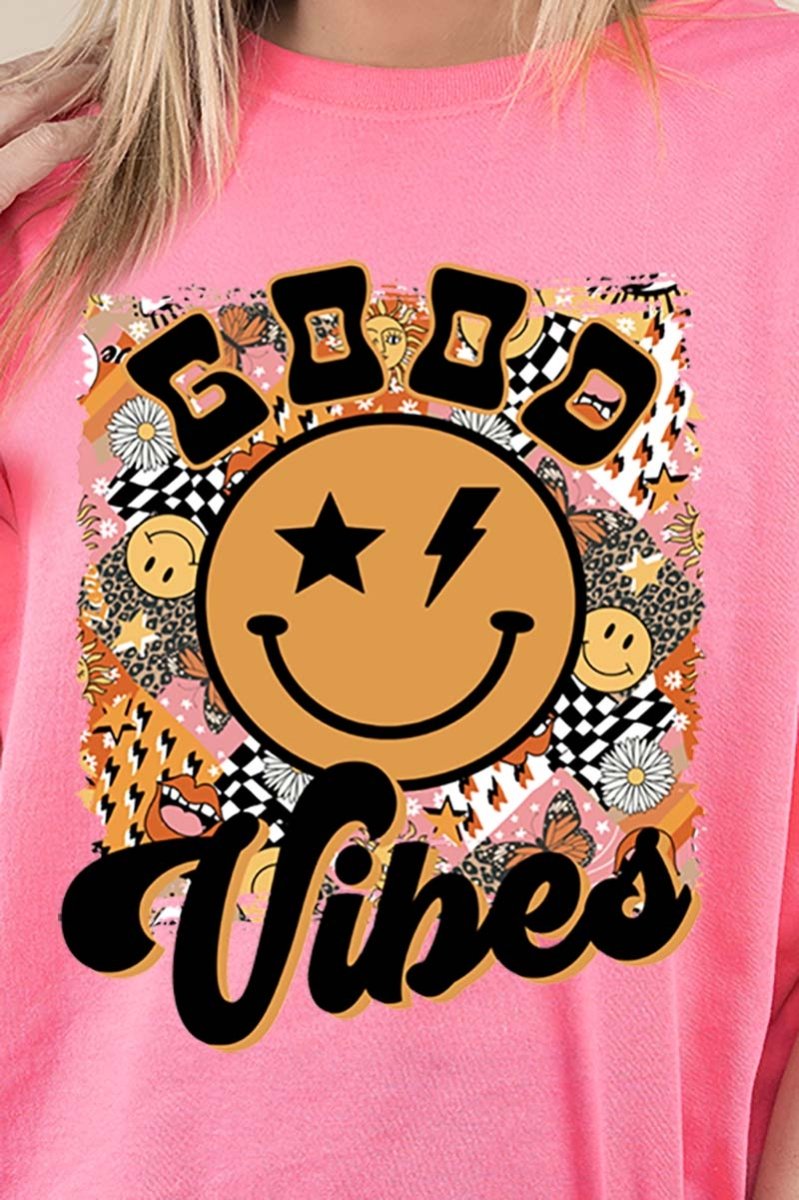 Psychedelic Good Vibes Short Sleeve Relaxed Fit T-Shirt - Wholesale Accessory Market