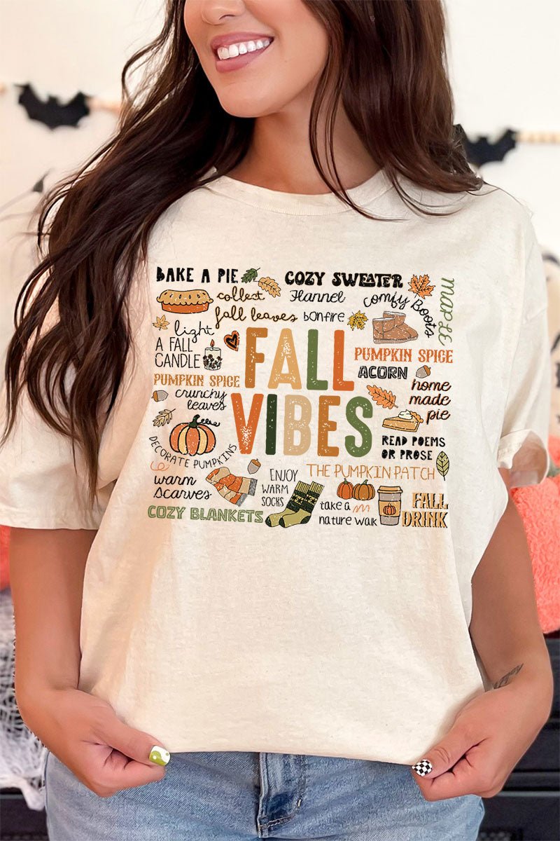 Cozy Fall Vibes Short Sleeve Relaxed Fit T - Shirt - Wholesale Accessory Market