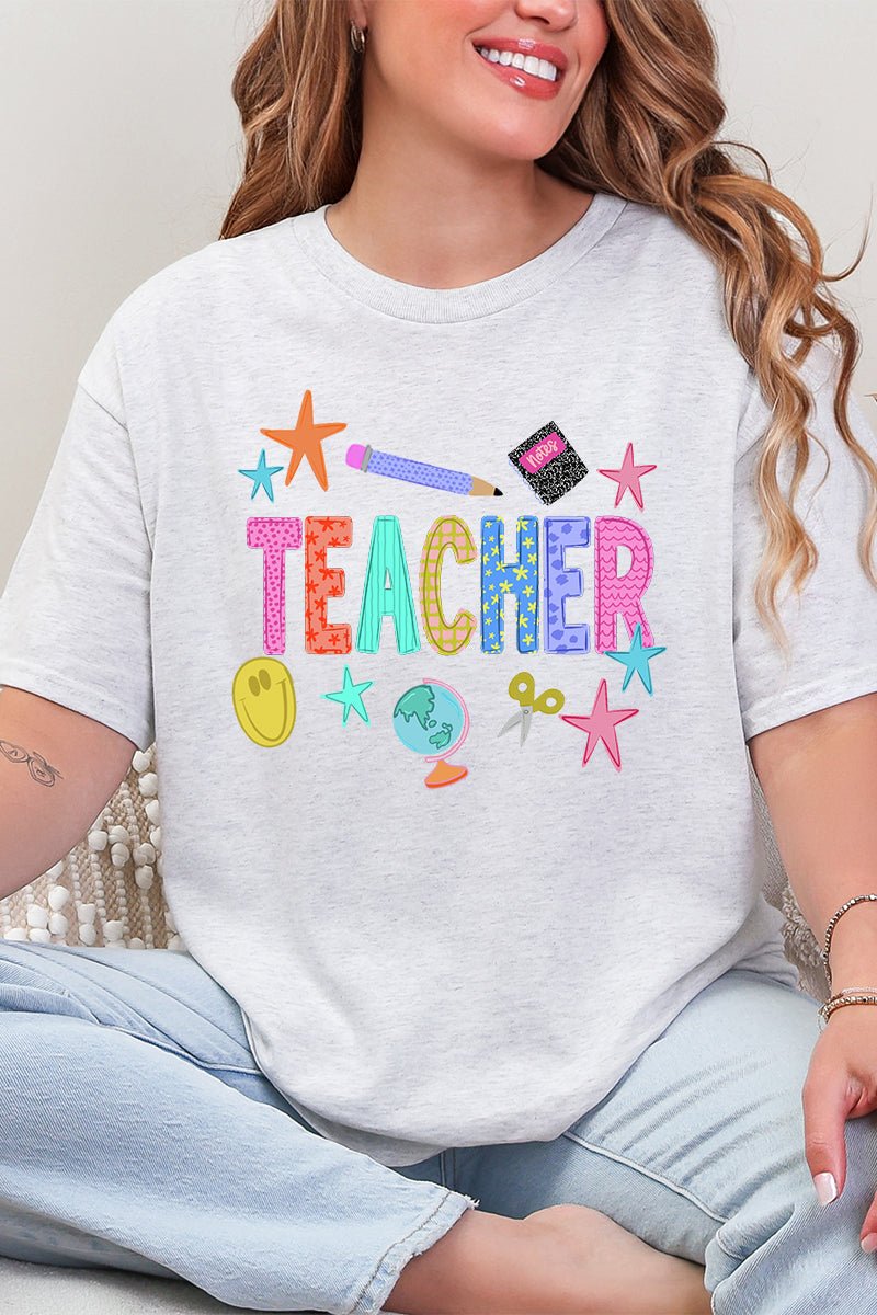 Classroom Charm Short Sleeve Relaxed Fit T-Shirt - Wholesale Accessory Market