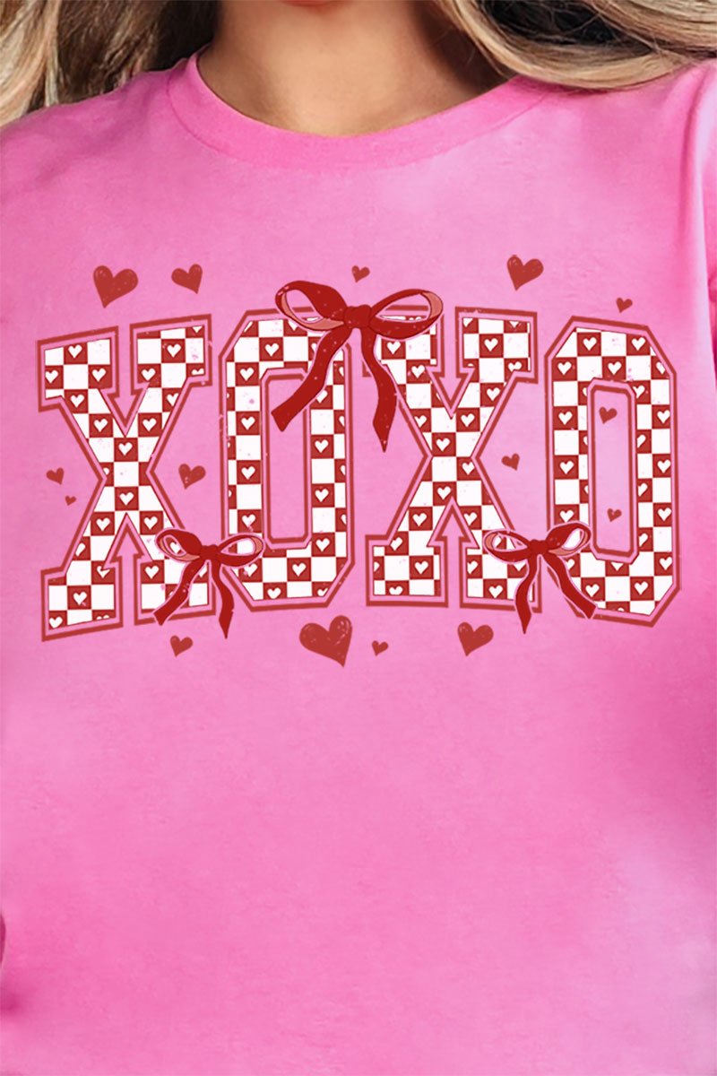 Girlie Red XOXO Short Sleeve Relaxed Fit T-Shirt - Wholesale Accessory Market