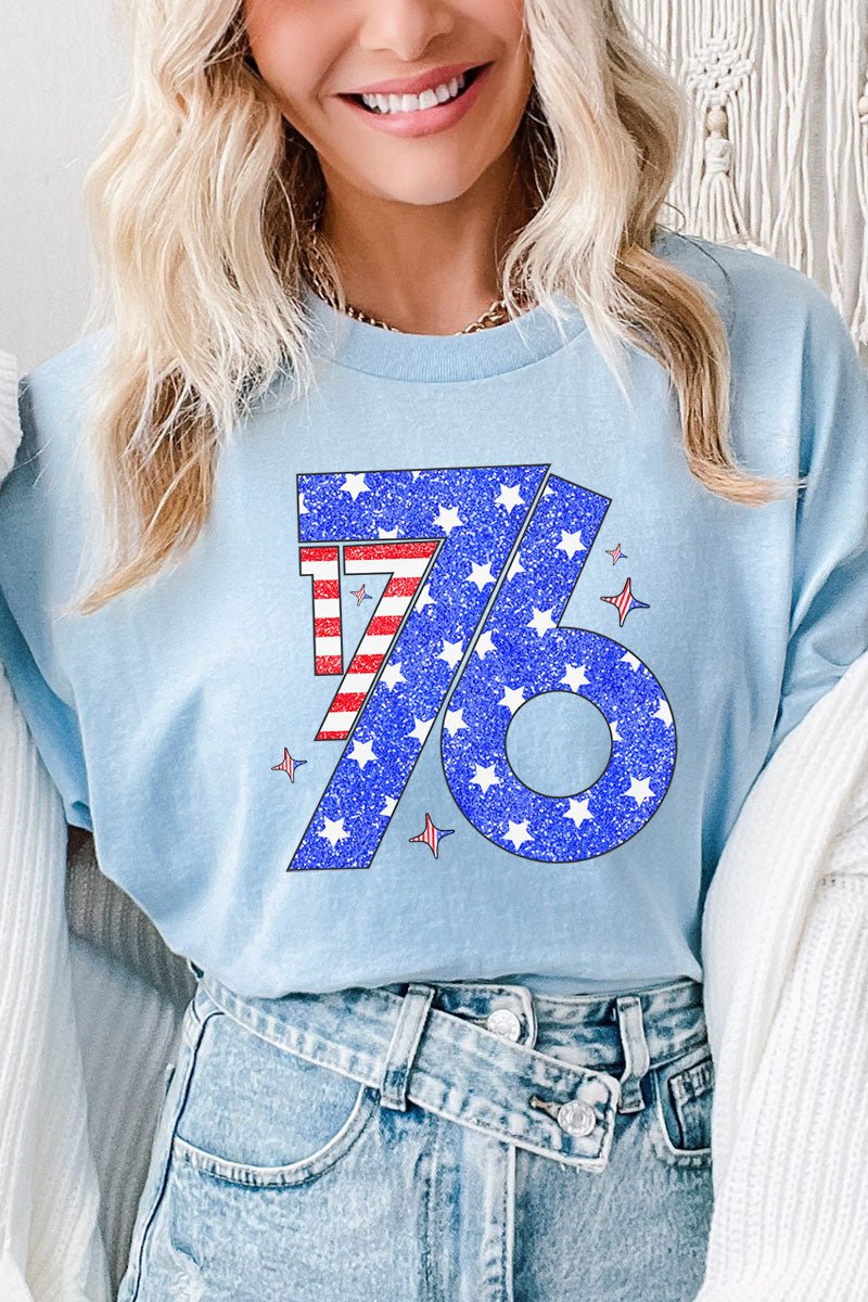 7472 White Shimmer Detailed T-Shirt