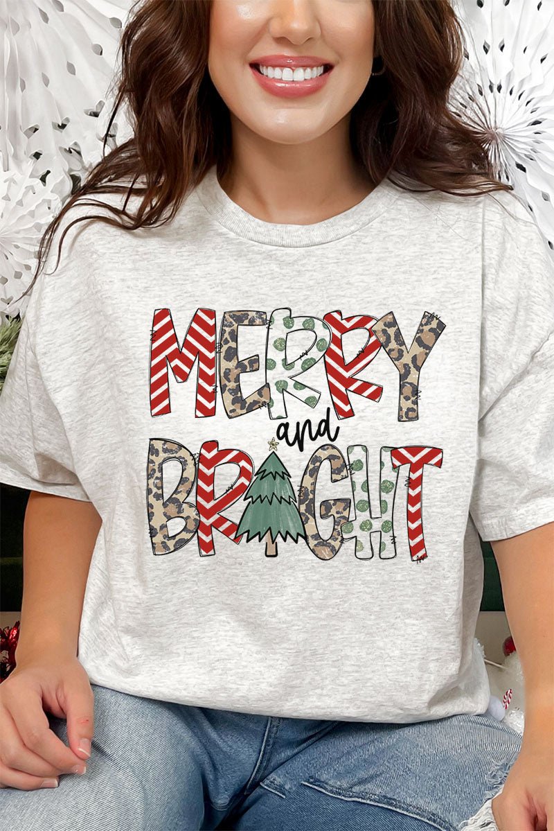 Leopard Merry And Bright Short Sleeve Relaxed Fit T-Shirt - Wholesale Accessory Market