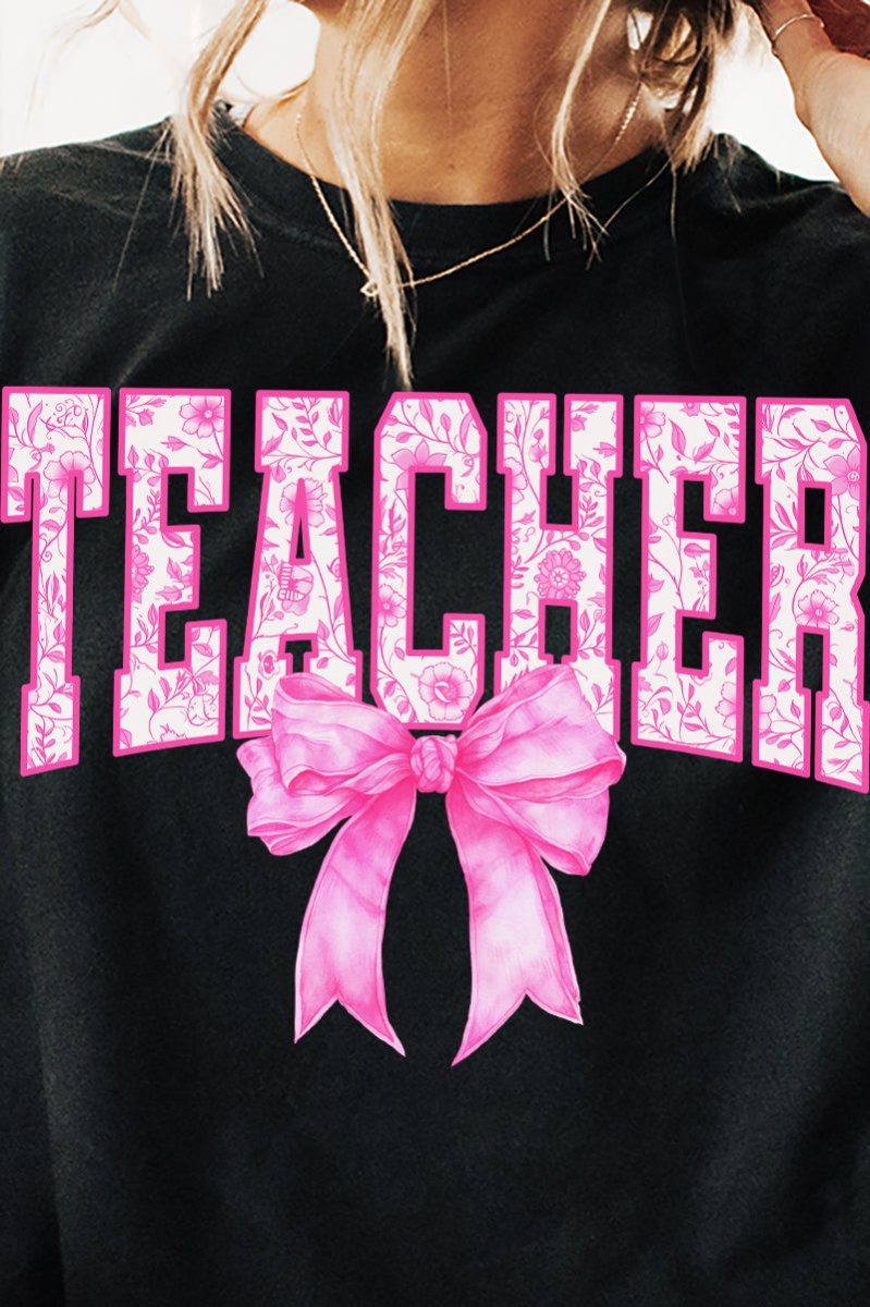 Pink Chinoiserie Teacher Short Sleeve Relaxed Fit T-Shirt - Wholesale Accessory Market