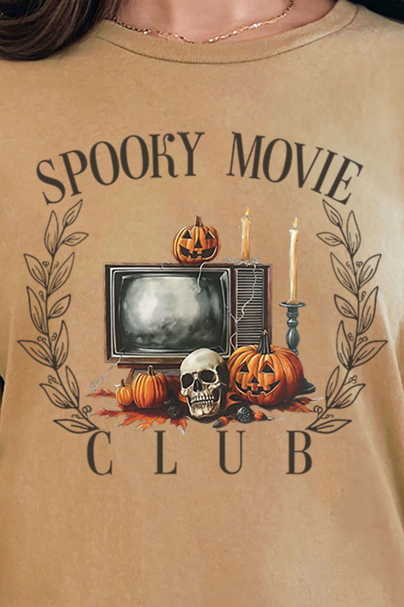 Spooky Movie Club Short Sleeve Relaxed Fit T - Shirt - Wholesale Accessory Market