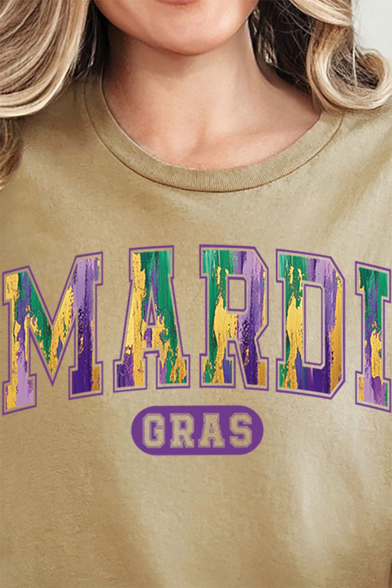 Watercolor Mardi Gras Short Sleeve Relaxed Fit T-Shirt - Wholesale Accessory Market