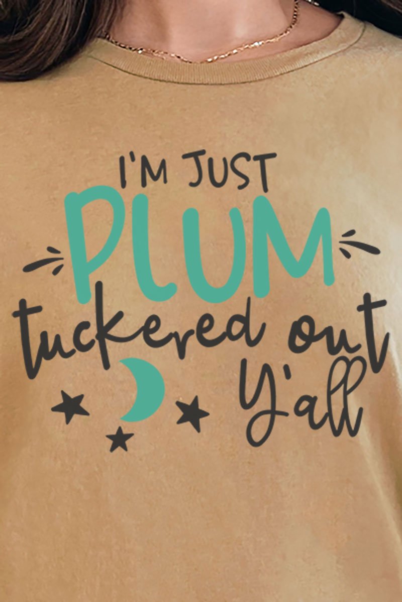 Plum Tuckered Out Short Sleeve Relaxed Fit T - Shirt - Wholesale Accessory Market