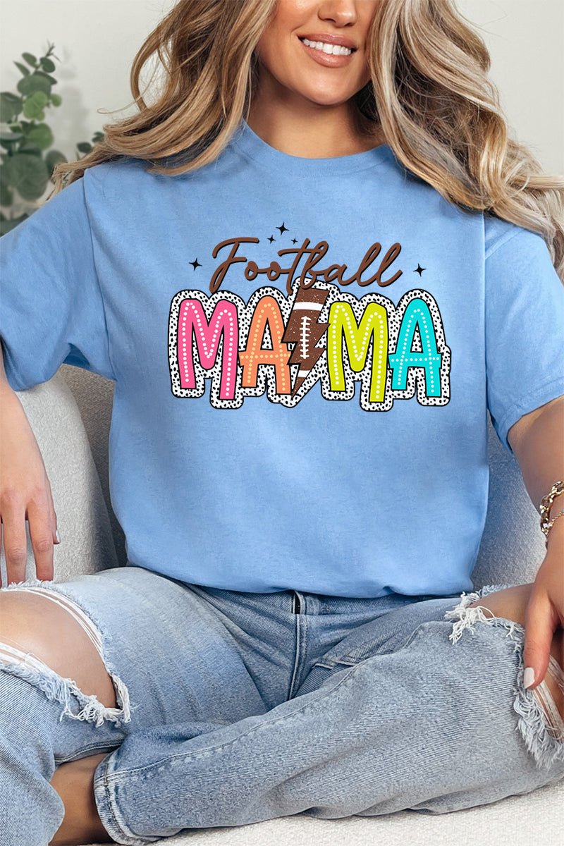 Dalmatian Dots Football Mama Short Sleeve Relaxed Fit T - Shirt - Wholesale Accessory Market