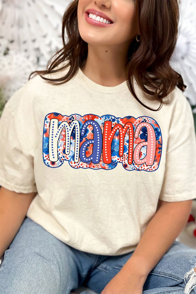Tie Dye USA Mama Short Sleeve Relaxed Fit T-Shirt - Wholesale Accessory Market