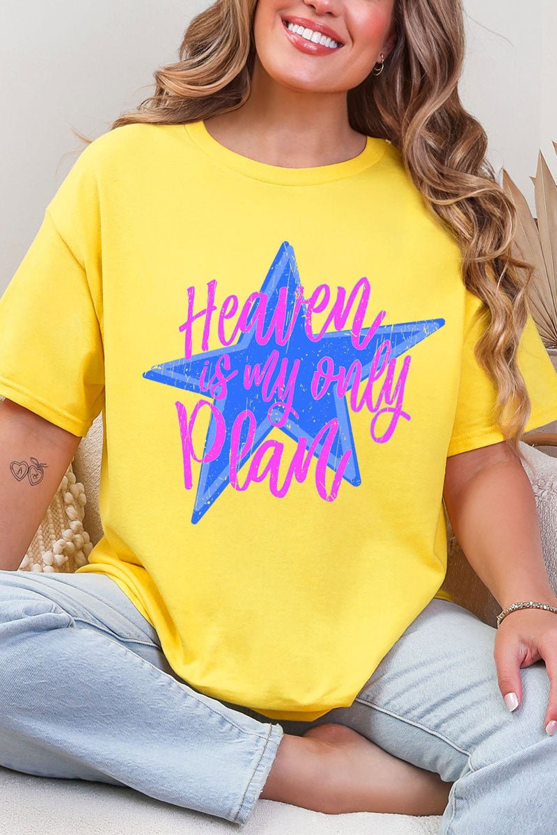 Heaven Is My Only Plan Short Sleeve Relaxed Fit T-Shirt - Wholesale Accessory Market