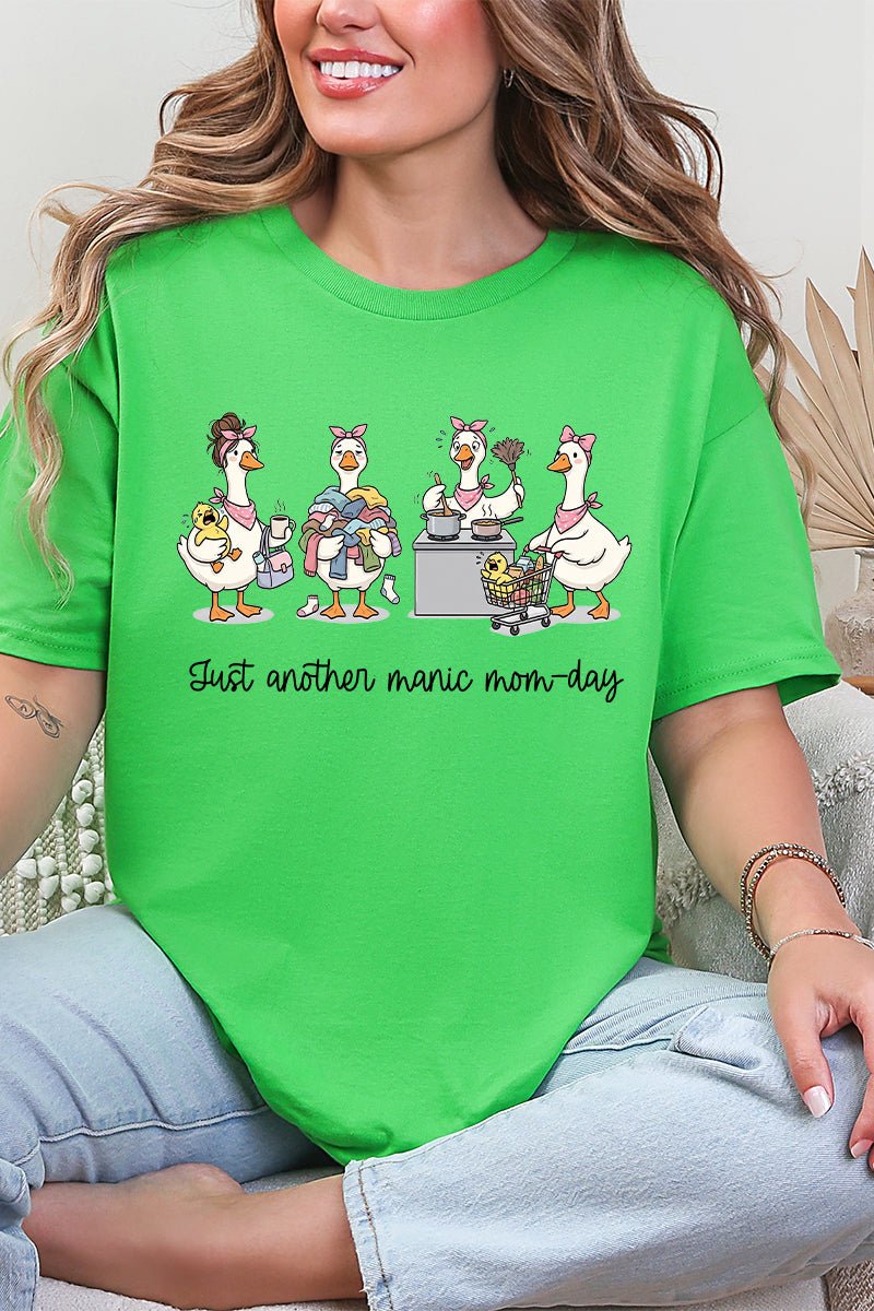 Manic Mom-day Geese Short Sleeve Relaxed Fit T-Shirt - Wholesale Accessory Market