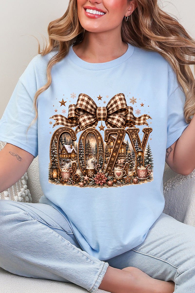Cozy Christmas Cottage Short Sleeve Relaxed Fit T-Shirt - Wholesale Accessory Market