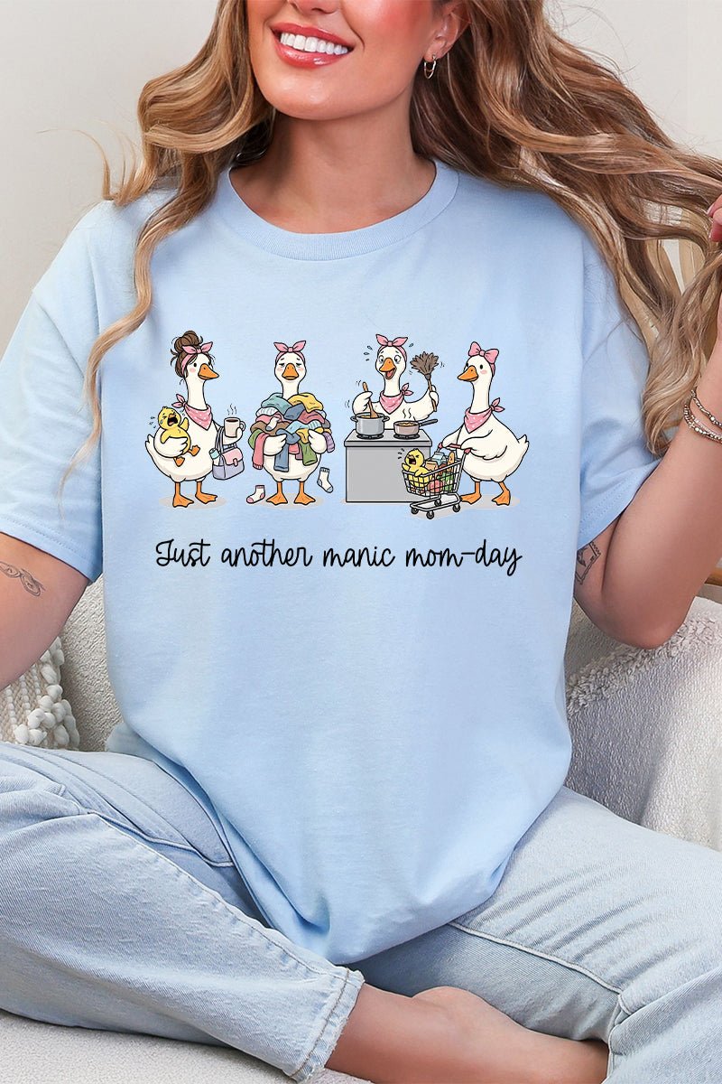Manic Mom-day Geese Short Sleeve Relaxed Fit T-Shirt - Wholesale Accessory Market
