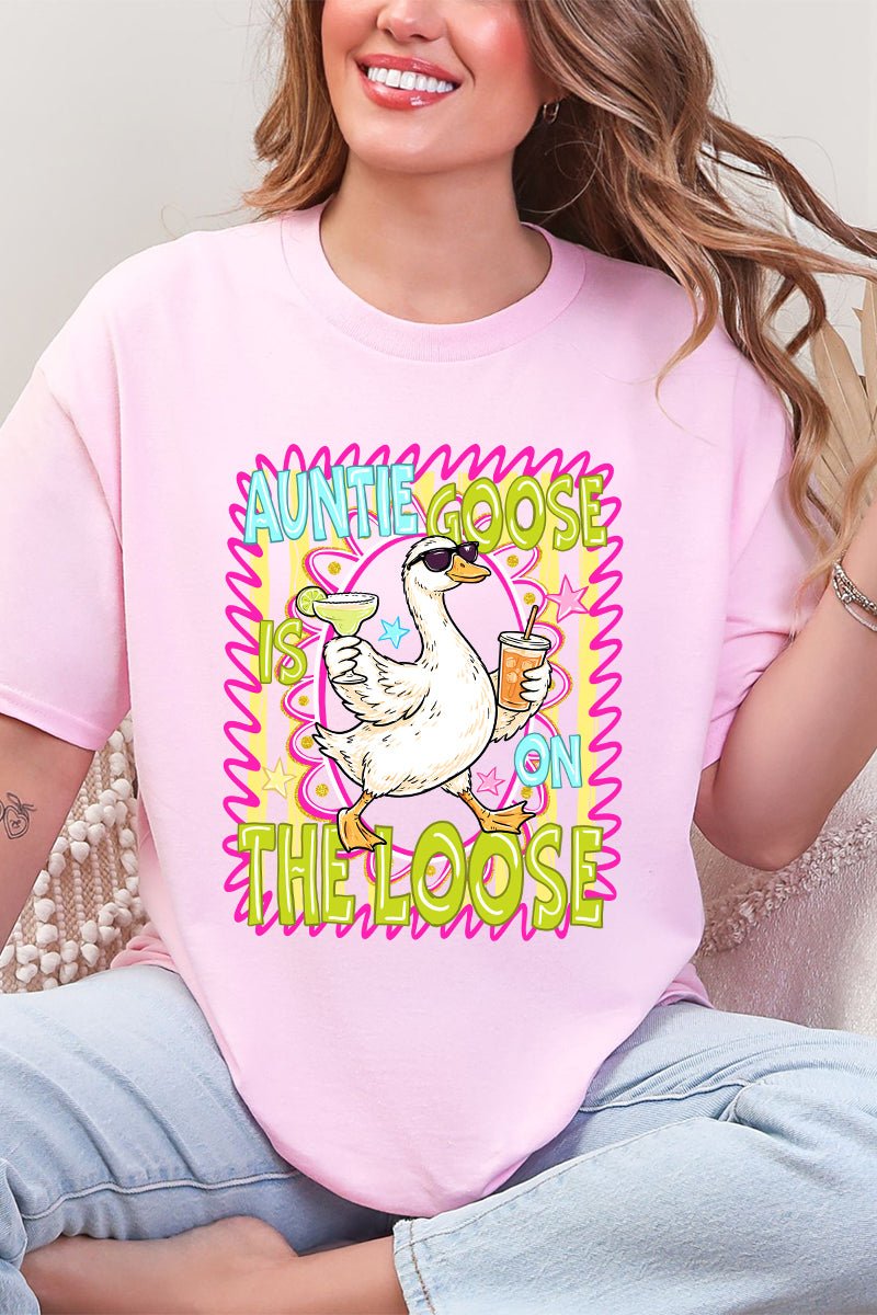 Auntie Goose On The Loose Short Sleeve Relaxed Fit T-Shirt - Wholesale Accessory Market
