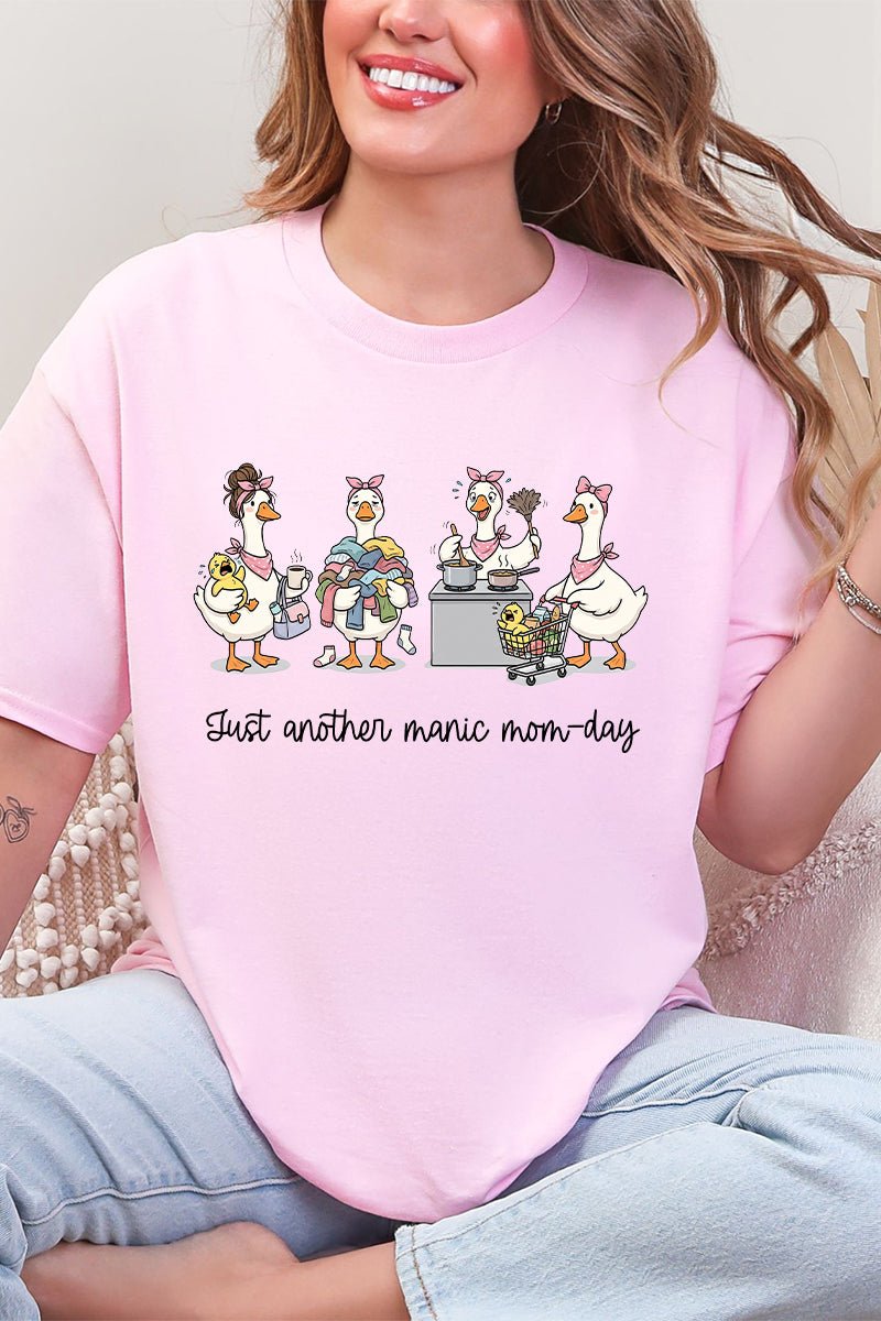 Manic Mom-day Geese Short Sleeve Relaxed Fit T-Shirt - Wholesale Accessory Market