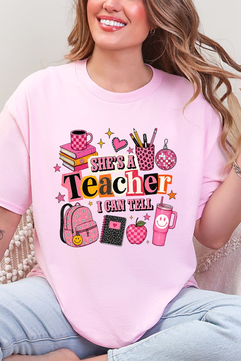 She's A Teacher I Can Tell Short Sleeve Relaxed Fit T-Shirt - Wholesale Accessory Market