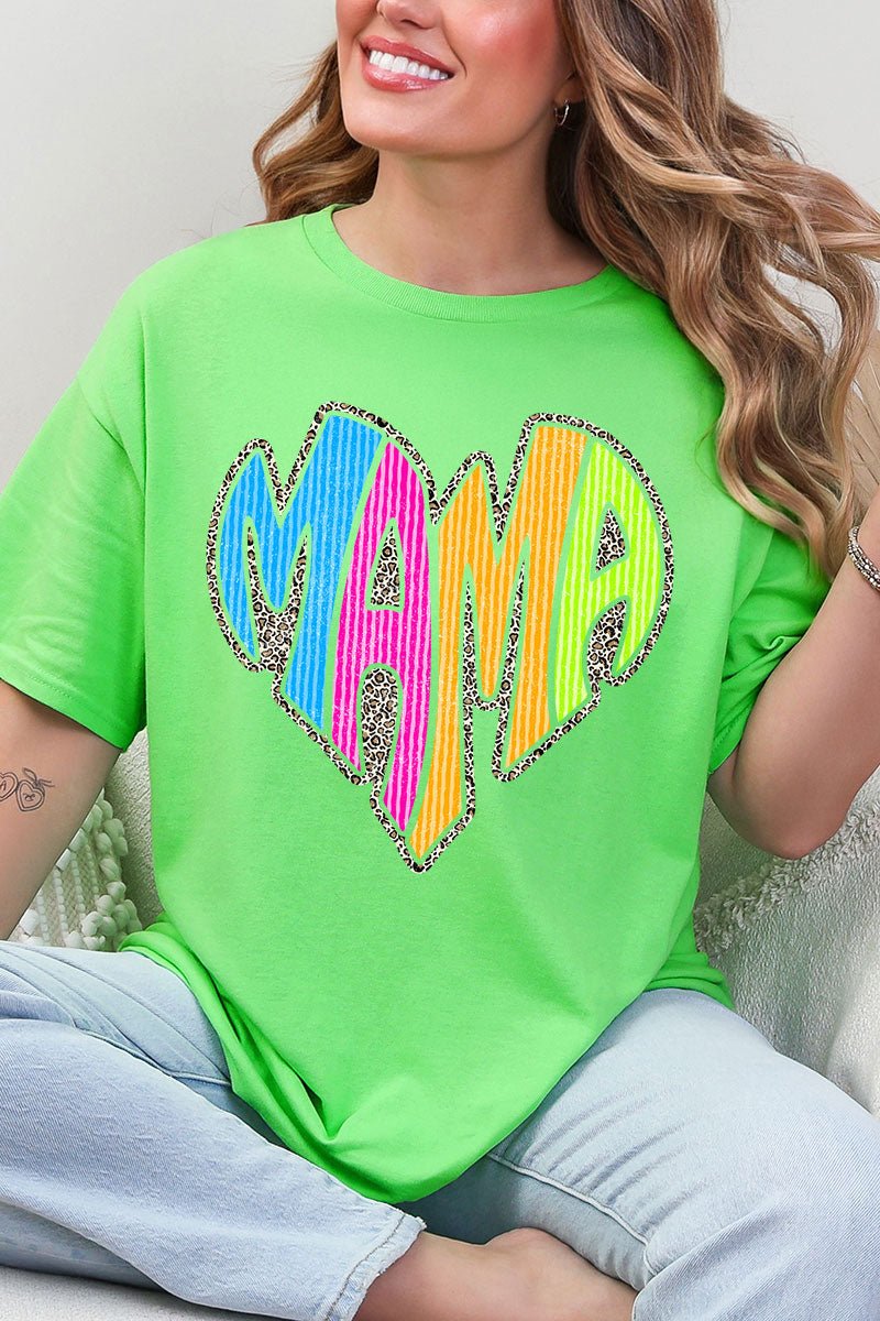 Wild Mama Bright Leopard Short Sleeve Relaxed Fit T-Shirt - Wholesale Accessory Market