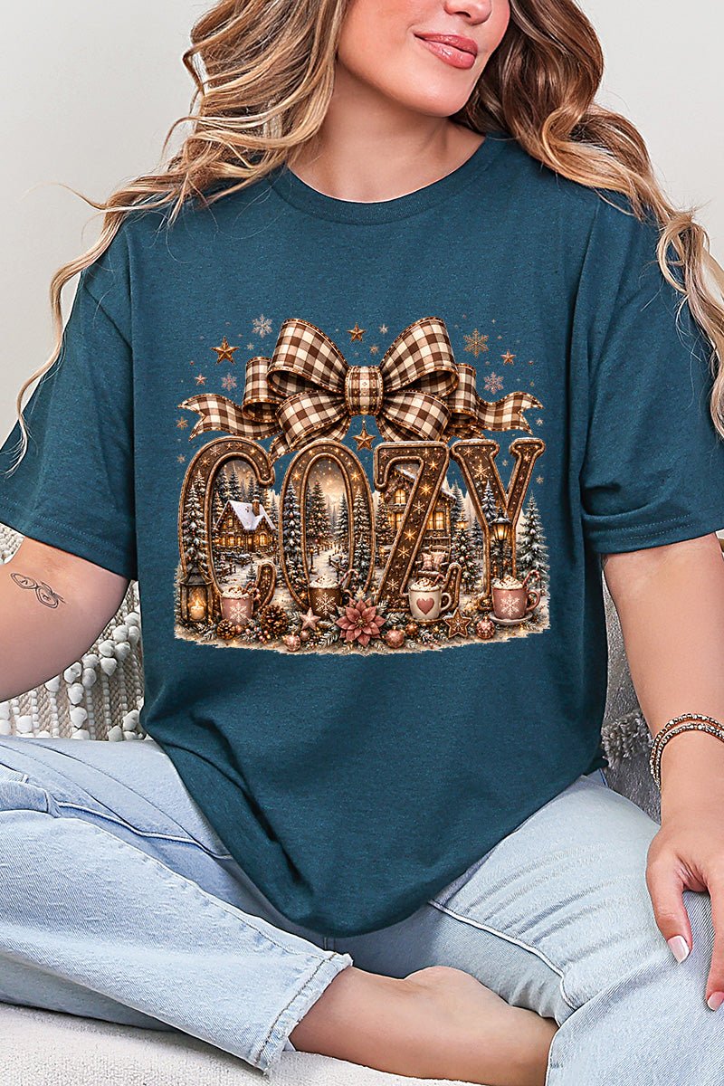 Cozy Christmas Cottage Short Sleeve Relaxed Fit T-Shirt - Wholesale Accessory Market