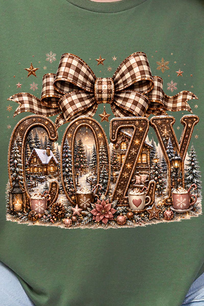 Cozy Christmas Cottage Short Sleeve Relaxed Fit T-Shirt - Wholesale Accessory Market