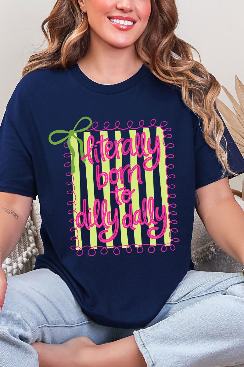 Swirls & Stripes Dilly Dally Short Sleeve Relaxed Fit T-Shirt - Wholesale Accessory Market