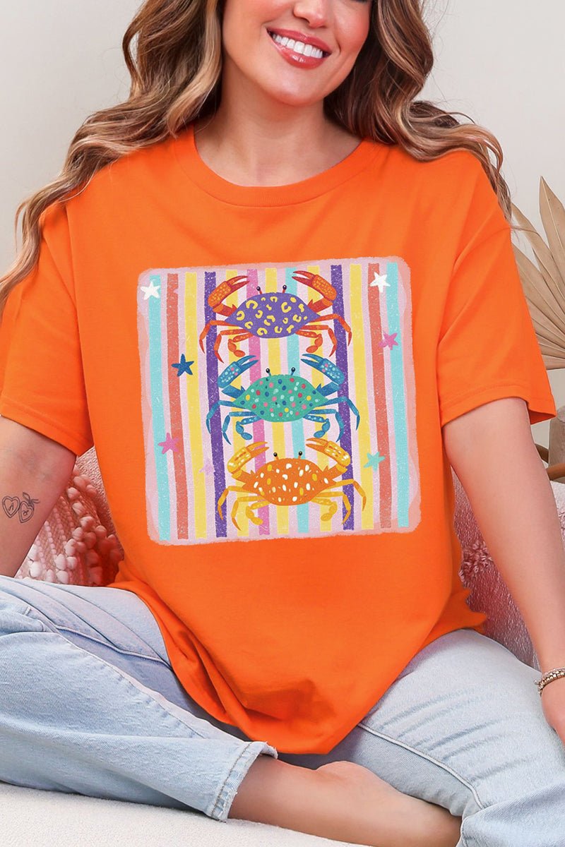 Hot Crab Summer Bright Leopard Short Sleeve Relaxed Fit T-Shirt - Wholesale Accessory Market