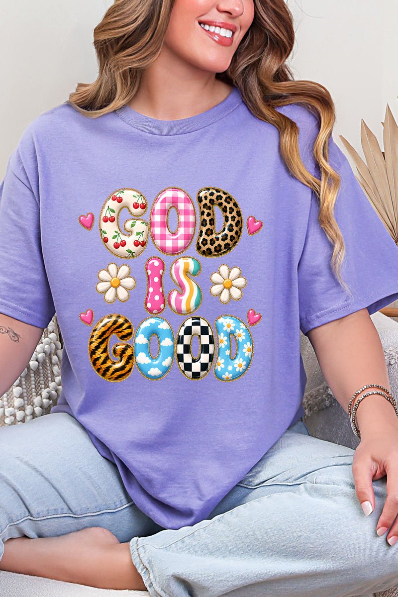 God Is Good Happy Mix Short Sleeve Relaxed Fit T-Shirt - Wholesale Accessory Market