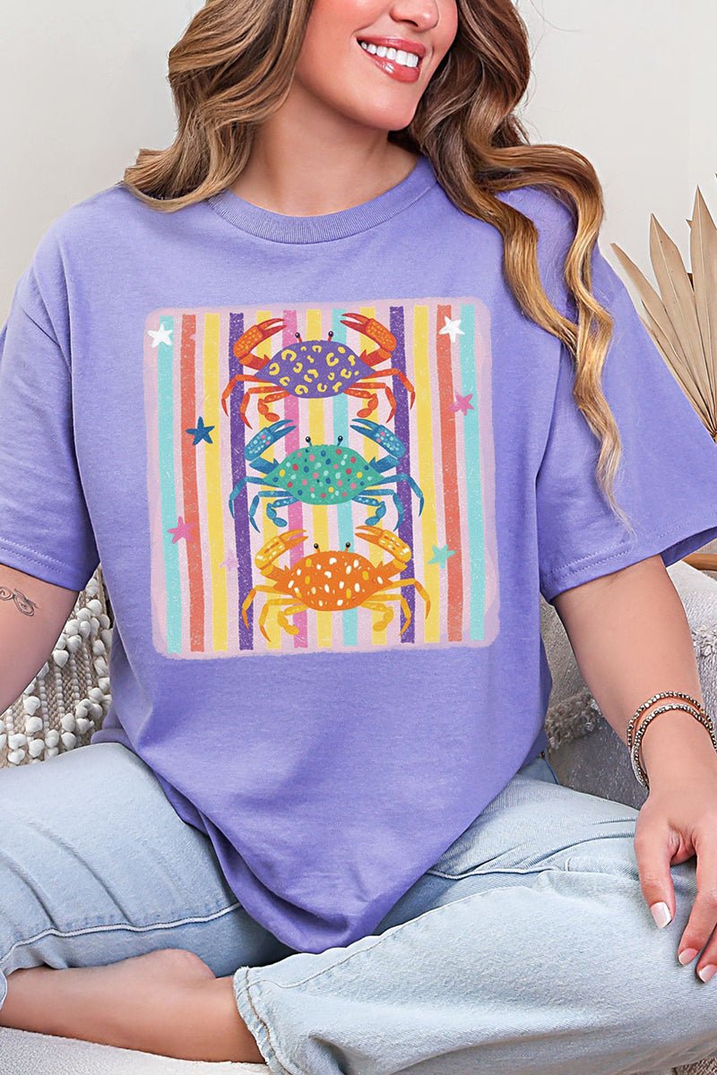 Hot Crab Summer Bright Leopard Short Sleeve Relaxed Fit T-Shirt - Wholesale Accessory Market