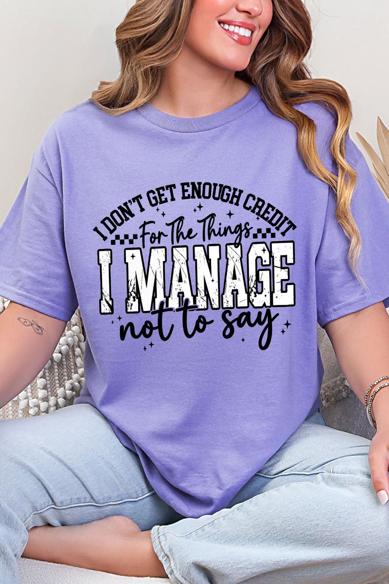 Manage Not To Say Short Sleeve Relaxed Fit T-Shirt - Wholesale Accessory Market