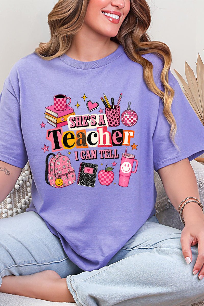 She's A Teacher I Can Tell Short Sleeve Relaxed Fit T-Shirt - Wholesale Accessory Market