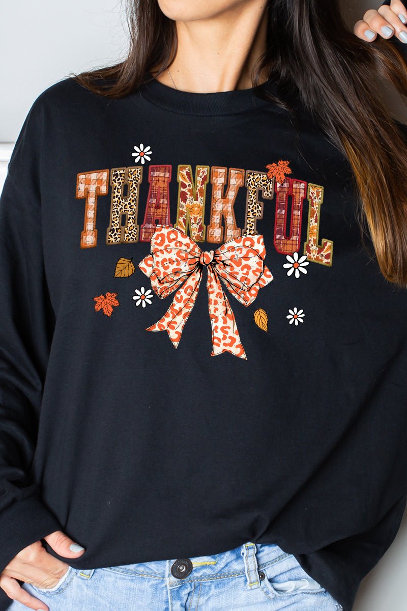 Bowy Thankful Heavy Cotton Long Sleeve Adult T-Shirt - Wholesale Accessory Market