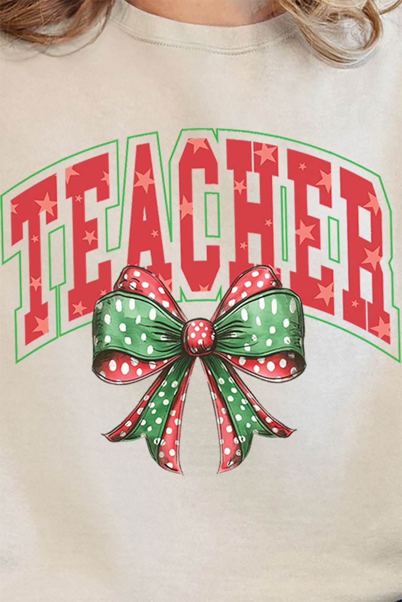 Arched Red And Green Teacher Unisex NuBlend Crew Sweatshirt - Wholesale Accessory Market