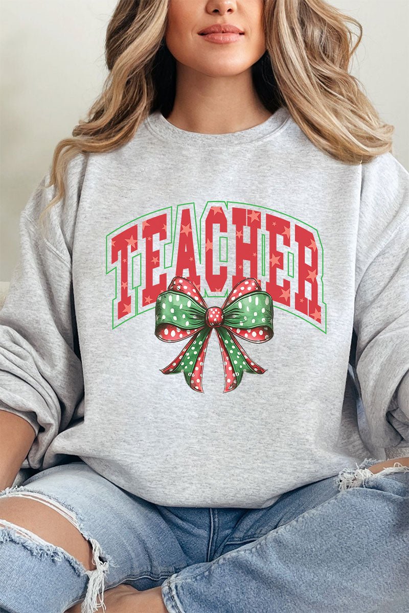 Arched Red And Green Teacher Unisex NuBlend Crew Sweatshirt - Wholesale Accessory Market